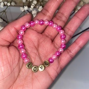 Handmade LOVE Alphabet Glass Bead Bracelet